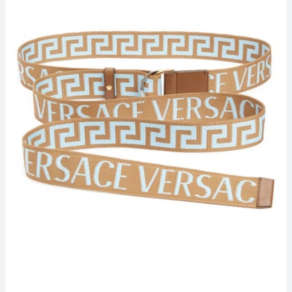 Versace Beige and White Reversible Belt
